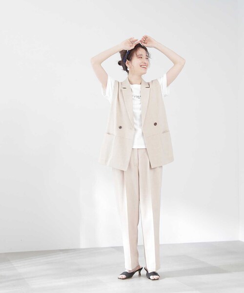 N.(N. Natural Beauty Basic)(エヌエヌナチュラルビューティーベーシック)の「クラシックフォントTシャツ(Tシャツ/カットソー・レディース・ホワイト/ホワイト系その他/ベージュ/パープル・MEDIUM)」の13枚目の写真