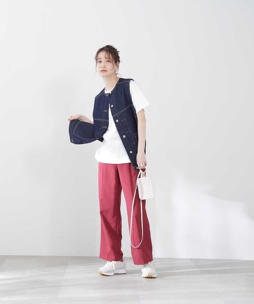 N.(N. Natural Beauty Basic)(エヌエヌナチュラルビューティーベーシック)の「クラシックフォントTシャツ(Tシャツ/カットソー・レディース・ホワイト/ホワイト系その他/ベージュ/パープル・MEDIUM)」の14枚目の写真