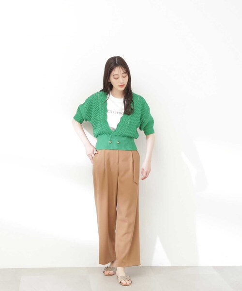 N.(N. Natural Beauty Basic)(エヌエヌナチュラルビューティーベーシック)の「クラシックフォントTシャツ(Tシャツ/カットソー・レディース・ホワイト/ホワイト系その他/ベージュ/パープル・MEDIUM)」の15枚目の写真