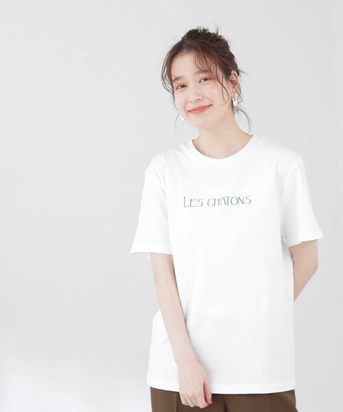 N.(N. Natural Beauty Basic)(エヌエヌナチュラルビューティーベーシック)の「クラシックフォントTシャツ(Tシャツ/カットソー・レディース・ホワイト/ホワイト系その他/ベージュ/パープル・MEDIUM)」の18枚目の写真
