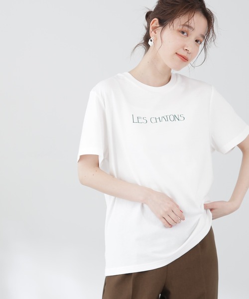 N.(N. Natural Beauty Basic)(エヌエヌナチュラルビューティーベーシック)の「クラシックフォントTシャツ(Tシャツ/カットソー・レディース・ホワイト/ホワイト系その他/ベージュ/パープル・MEDIUM)」の3枚目の写真