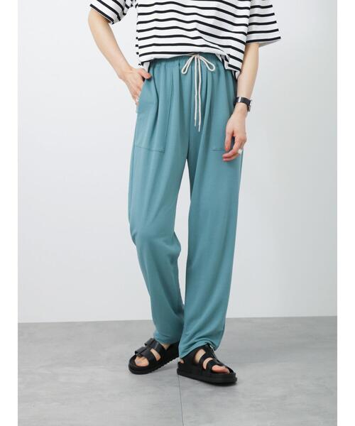 Samansa Mos2 blue（サマンサモスモスブルー）の「テーパードイージーパンツ（その他パンツ・レディース・チャコールグレー/ベージュ/グリーン/キナリ・ﾌﾘ-）」の8枚目の写真