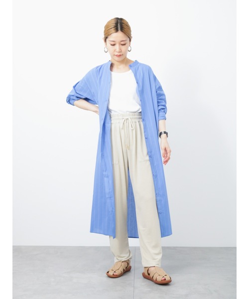 Samansa Mos2 blue（サマンサモスモスブルー）の「テーパードイージーパンツ（その他パンツ・レディース・チャコールグレー/ベージュ/グリーン/キナリ・ﾌﾘ-）」の18枚目の写真