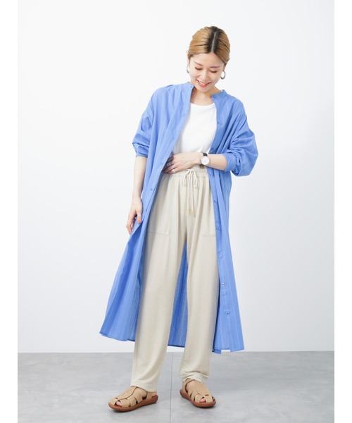 Samansa Mos2 blue（サマンサモスモスブルー）の「テーパードイージーパンツ（その他パンツ・レディース・チャコールグレー/ベージュ/グリーン/キナリ・ﾌﾘ-）」の22枚目の写真