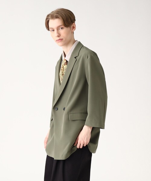 tk.TAKEO KIKUCHI(ティーケータケオキクチ)の「◆ヴィールマテリアル7分袖ジャケット(テーラードジャケット・メンズ・ナチュラル/ブラック/ダークグリーン・02/03)」の9枚目の写真