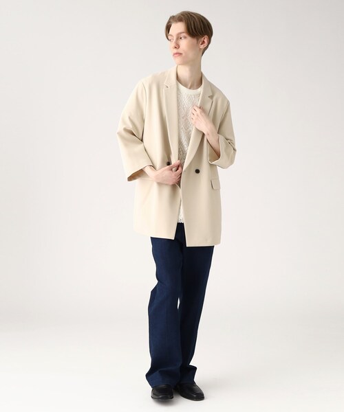 tk.TAKEO KIKUCHI(ティーケータケオキクチ)の「◆ヴィールマテリアル7分袖ジャケット(テーラードジャケット・メンズ・ナチュラル/ブラック/ダークグリーン・02/03)」の13枚目の写真