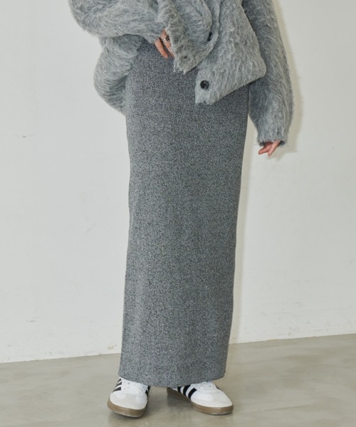 Auntie Rosa Holiday（アンティローザホリデー）の「リブニットナロースカート / サイズ展開あり（スカート・レディース・ミックスグレー/アイボリー/ブルー/オレンジ/ブラック/カーキ/チャコールグレー・MEDIUM/SMALL）」の5枚目の写真