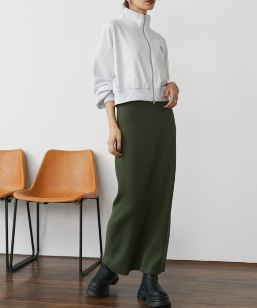 Auntie Rosa Holiday（アンティローザホリデー）の「リブニットナロースカート / サイズ展開あり（スカート・レディース・ミックスグレー/アイボリー/ブルー/オレンジ/ブラック/カーキ/チャコールグレー・MEDIUM/SMALL）」の11枚目の写真