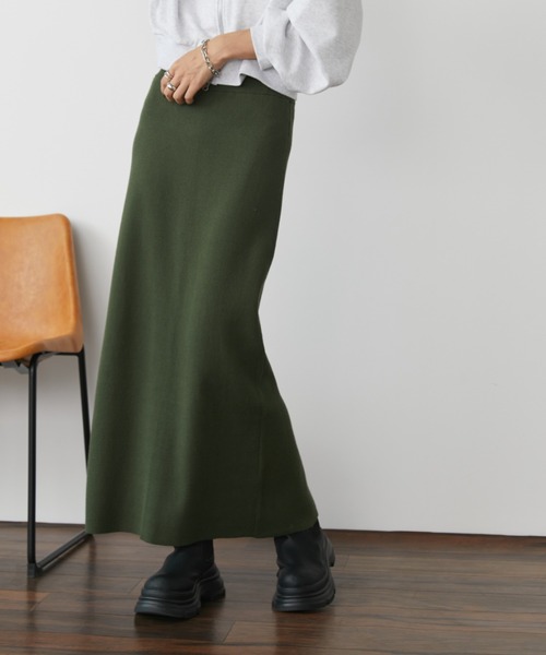 Auntie Rosa Holiday（アンティローザホリデー）の「リブニットナロースカート / サイズ展開あり（スカート・レディース・ミックスグレー/アイボリー/ブルー/オレンジ/ブラック/カーキ/チャコールグレー・MEDIUM/SMALL）」の8枚目の写真