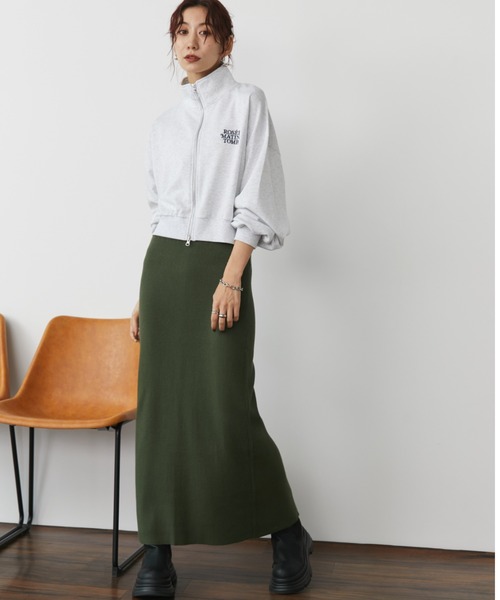 Auntie Rosa Holiday（アンティローザホリデー）の「リブニットナロースカート / サイズ展開あり（スカート・レディース・ミックスグレー/アイボリー/ブルー/オレンジ/ブラック/カーキ/チャコールグレー・MEDIUM/SMALL）」の12枚目の写真