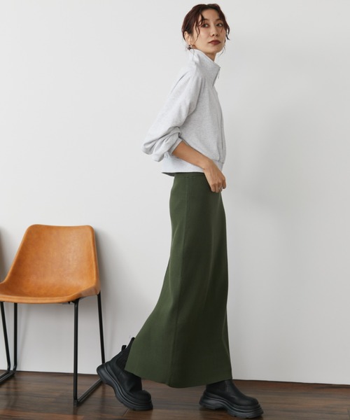 Auntie Rosa Holiday（アンティローザホリデー）の「リブニットナロースカート / サイズ展開あり（スカート・レディース・ミックスグレー/アイボリー/ブルー/オレンジ/ブラック/カーキ/チャコールグレー・MEDIUM/SMALL）」の15枚目の写真