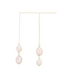 LADY淡水パールメタルスウィングピアス