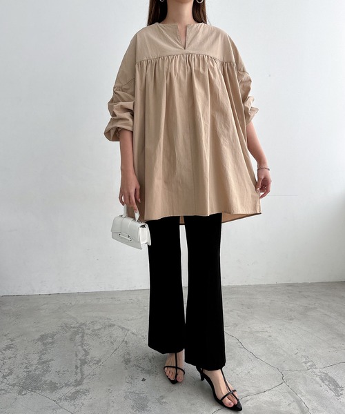 andme（アンドミー）の「ワッシャーコットンチュニックブラウス