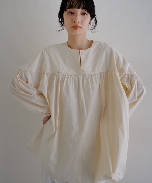 andme（アンドミー）の「ワッシャーコットンチュニックブラウス（シャツ/ブラウス・レディース・ネイビー/ベージュ/モカ/オレンジ/キナリ/ブラック/ブラウン系その他/ブルー系その他/グリーン系その他・M）」の21枚目の写真