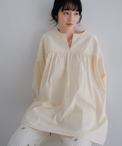 andme（アンドミー）の「ワッシャーコットンチュニックブラウス（シャツ/ブラウス・レディース・ネイビー/ベージュ/モカ/オレンジ/キナリ/ブラック/ブラウン系その他/ブルー系その他/グリーン系その他・M）」の17枚目の写真