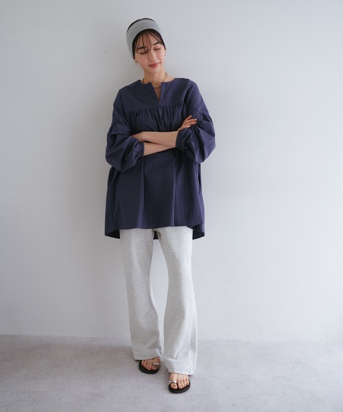 andme（アンドミー）の「ワッシャーコットンチュニックブラウス（シャツ/ブラウス・レディース・ネイビー/ベージュ/モカ/オレンジ/キナリ/ブラック/ブラウン系その他/ブルー系その他/グリーン系その他・M）」の16枚目の写真