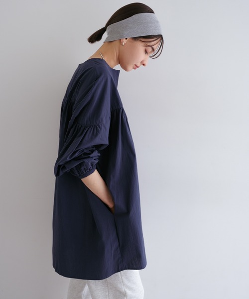 andme（アンドミー）の「ワッシャーコットンチュニックブラウス（シャツ/ブラウス・レディース・ネイビー/ベージュ/モカ/オレンジ/キナリ/ブラック/ブラウン系その他/ブルー系その他/グリーン系その他・M）」の15枚目の写真