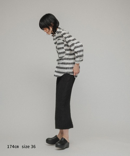 M TO R（ムウトアール）の「［SKIRT］MATELASSE JACQUARD SKIRT（スカート・レディース・ホワイト/ブラック・36/38）」の3枚目の写真