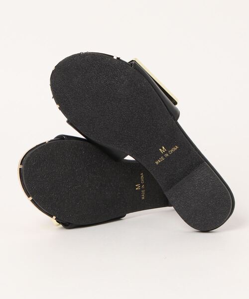 natural couture（ナチュラルクチュール）の「スクエア金具フラットサンダル（その他シューズ・レディース・キャメル/ブラック/ブルー・MEDIUM/LARGE）」の5枚目の写真