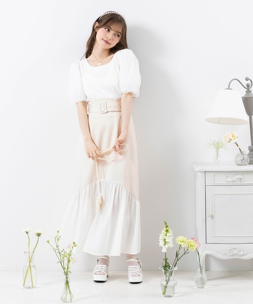 DearMyLoveRose(ディアマイラブローズ)の「シアーマーメイドフレアスカート(スカート・レディース・ブラック/ブルー/ホワイト・SMALL/MEDIUM/LARGE/XX-LARGE/X-LARGE)」の7枚目の写真