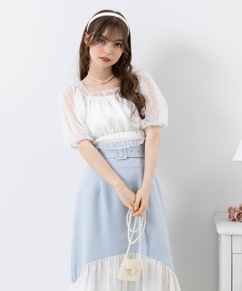 DearMyLoveRose(ディアマイラブローズ)の「シアーマーメイドフレアスカート(スカート・レディース・ブラック/ブルー/ホワイト・SMALL/MEDIUM/LARGE/XX-LARGE/X-LARGE)」の11枚目の写真
