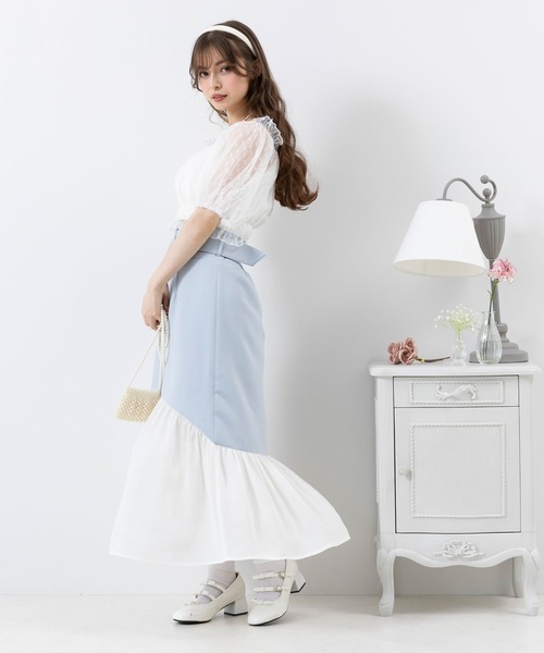 DearMyLoveRose(ディアマイラブローズ)の「シアーマーメイドフレアスカート(スカート・レディース・ブラック/ブルー/ホワイト・SMALL/MEDIUM/LARGE/XX-LARGE/X-LARGE)」の13枚目の写真