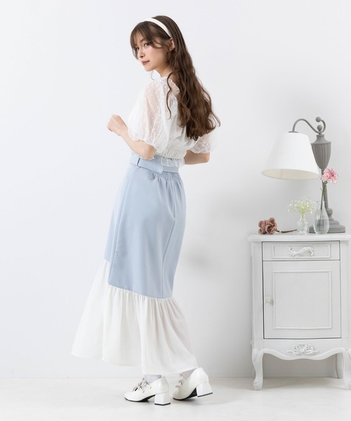 DearMyLoveRose(ディアマイラブローズ)の「シアーマーメイドフレアスカート(スカート・レディース・ブラック/ブルー/ホワイト・SMALL/MEDIUM/LARGE/XX-LARGE/X-LARGE)」の14枚目の写真
