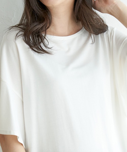 ikka(イッカ)の「【接触冷感】さらひやフレア袖カットソー(Tシャツ/カットソー・レディース・ライトグレー/スカイブルー/ブラック/オフホワイト・M/L/S)」の16枚目の写真