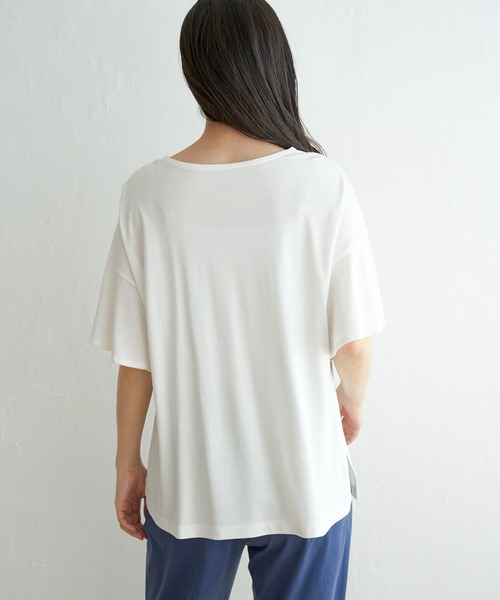 ikka(イッカ)の「【接触冷感】さらひやフレア袖カットソー(Tシャツ/カットソー・レディース・ライトグレー/スカイブルー/ブラック/オフホワイト・M/L/S)」の14枚目の写真