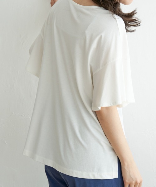 ikka(イッカ)の「【接触冷感】さらひやフレア袖カットソー(Tシャツ/カットソー・レディース・ライトグレー/スカイブルー/ブラック/オフホワイト・M/L/S)」の15枚目の写真