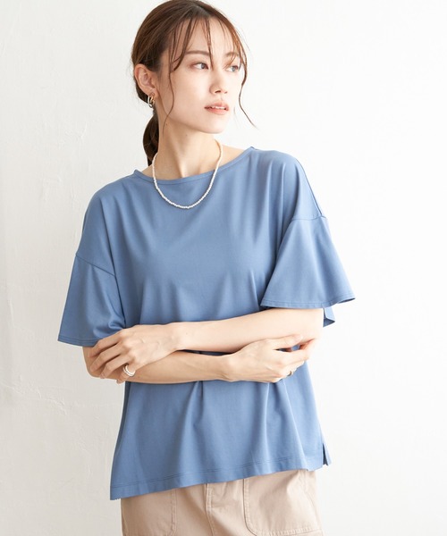 ikka(イッカ)の「【接触冷感】さらひやフレア袖カットソー(Tシャツ/カットソー・レディース・ライトグレー/スカイブルー/ブラック/オフホワイト・M/L/S)」の22枚目の写真