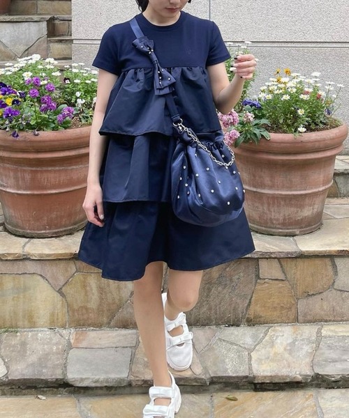epine（エピヌ）の「e tee frill onepiece navy（ワンピース・レディース・ネイビー・FREE）」の18枚目の写真