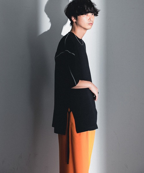 SENSE OF PLACE by URBAN RESEARCH（センスオブプレイスバイアーバンリサーチ）の「『わたべ×SOP』オーバーサイズステッチTシャツ（Tシャツ/カットソー・メンズ・ホワイト/ブラック・MEDIUM/LARGE）」の3枚目の写真