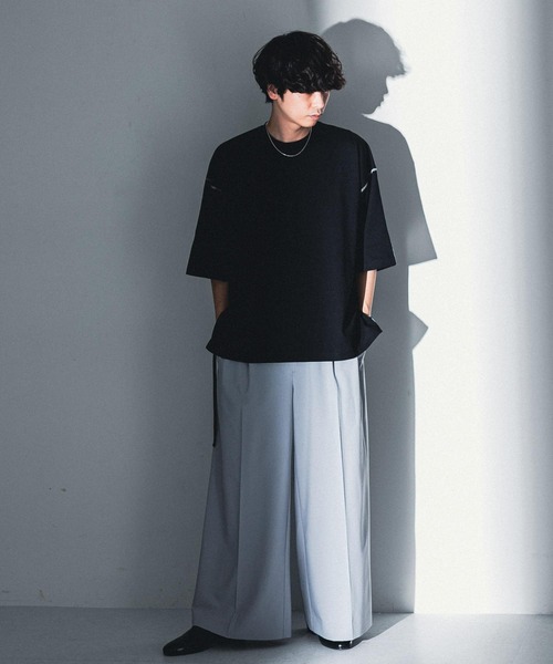 SENSE OF PLACE by URBAN RESEARCH（センスオブプレイスバイアーバンリサーチ）の「『わたべ×SOP』オーバーサイズステッチTシャツ（Tシャツ/カットソー・メンズ・ホワイト/ブラック・MEDIUM/LARGE）」の14枚目の写真