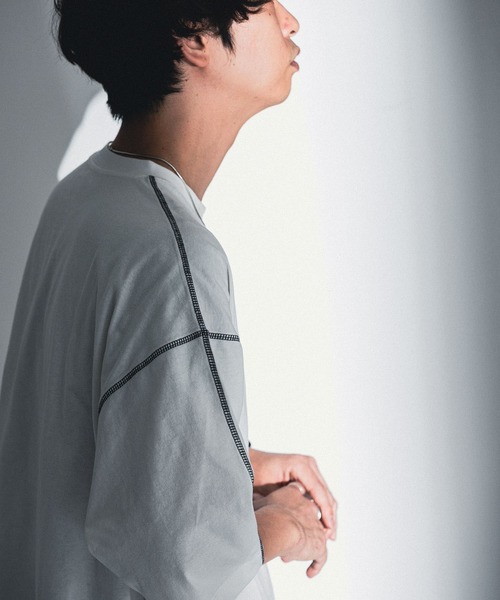 SENSE OF PLACE by URBAN RESEARCH（センスオブプレイスバイアーバンリサーチ）の「『わたべ×SOP』オーバーサイズステッチTシャツ（Tシャツ/カットソー・メンズ・ホワイト/ブラック・MEDIUM/LARGE）」の21枚目の写真