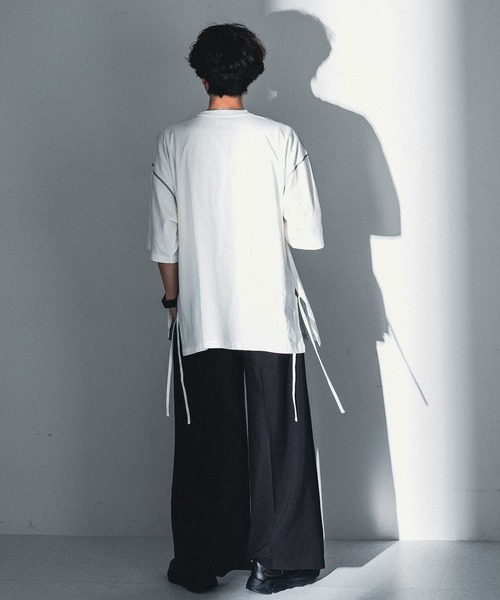 SENSE OF PLACE by URBAN RESEARCH（センスオブプレイスバイアーバンリサーチ）の「『わたべ×SOP』オーバーサイズステッチTシャツ（Tシャツ/カットソー・メンズ・ホワイト/ブラック・MEDIUM/LARGE）」の9枚目の写真