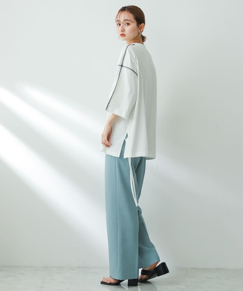 SENSE OF PLACE by URBAN RESEARCH（センスオブプレイスバイアーバンリサーチ）の「『わたべ×SOP』オーバーサイズステッチTシャツ（Tシャツ/カットソー・メンズ・ホワイト/ブラック・MEDIUM/LARGE）」の10枚目の写真