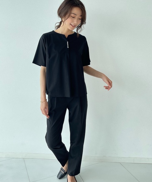 A/C DESIGN BY ALPHA CUBIC(エーシーデザインバイアルファキュービック)の「【UVカット・接触冷感・ナノファイン制菌加工】パールスキッパープルオーバー(Tシャツ/カットソー・レディース・ピンク/ブラック/ブルー・LL/M/L)」の19枚目の写真