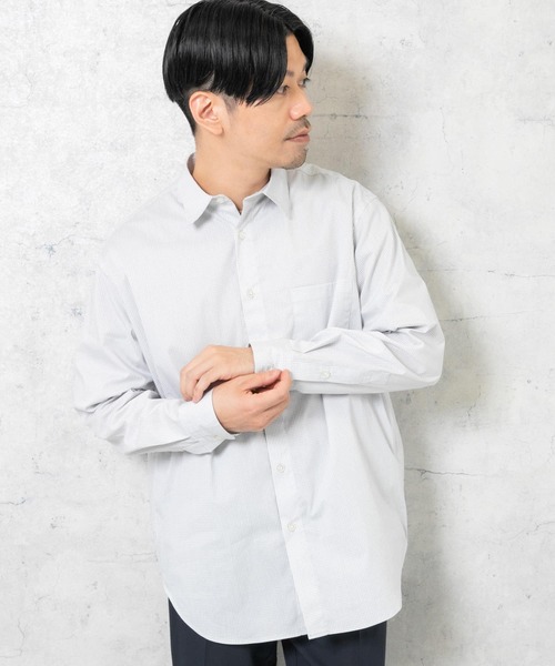 URBAN RESEARCH ROSSO MEN(アーバンリサーチロッソメン)の「『XXLサイズあり』ハイパフォーマンスブロードレギュラーシャツ(シャツ/ブラウス・メンズ・ライトブルー/シルバー/ネイビー/ホワイト/ブラック/カーキ/チェック/ホワイト系その他/ブラック系その他/ブルー系その他/ストライプ/レッド系その他・MEDIUM/LARGE/X-LARGE/SMALL/XX-LARGE)」の13枚目の写真