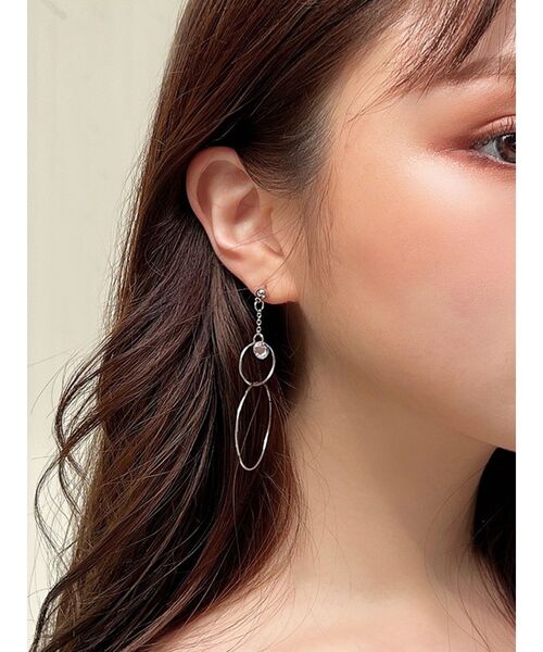 RESEXXY（リゼクシー）の「ダブルサークルピアス（ピアス（両耳用）・レディース・ゴールド/シルバー・FREE）」の2枚目の写真