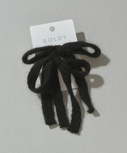 GOLDY（ゴールディ）の「ニット リボン ダブル ヘアカフ（ヘアゴム・レディース・ベージュ/ピンク/グリーン/ブラック・FREE）」の8枚目の写真