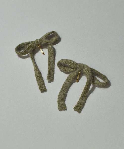 GOLDY（ゴールディ）の「ニット リボン ダブル ヘアカフ（ヘアゴム・レディース・ベージュ/ピンク/グリーン/ブラック・FREE）」の10枚目の写真