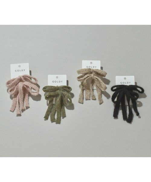 GOLDY（ゴールディ）の「ニット リボン ダブル ヘアカフ（ヘアゴム・レディース・ベージュ/ピンク/グリーン/ブラック・FREE）」の13枚目の写真