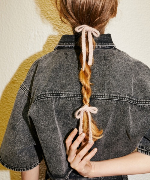 GOLDY（ゴールディ）の「ニット リボン ダブル ヘアカフ（ヘアゴム・レディース・ベージュ/ピンク/グリーン/ブラック・FREE）」の15枚目の写真