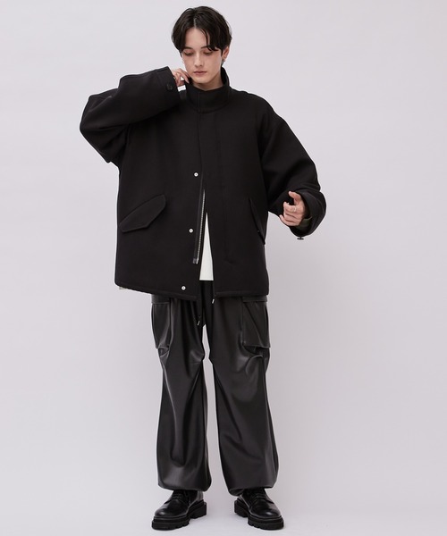 Lui's(ルイス)の「二重織ライトウェイト ハーフモッズコート(モッズコート・メンズ・ブラック・FREE)」の6枚目の写真