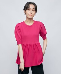 NOLLEY’S Sophi | 《手洗い可能》ポリ　ペプラムパフスリーブプルオーバーニット(ニット/セーター)