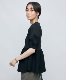 NOLLEY’S Sophi | 《手洗い可能》ポリ　ペプラムパフスリーブプルオーバーニット(ニット/セーター)