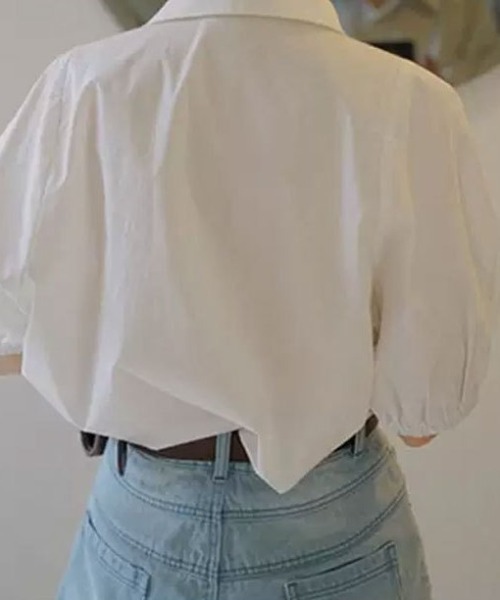 gossip!ロサンゼルス(ゴシップロサンゼルス)の「ハーフスリーブシャツ(シャツ/ブラウス・レディース・ホワイト/ブルー・M/S)」の11枚目の写真