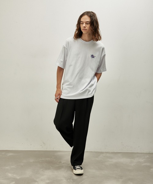 JUNRED(ジュンレッド)の「シティポップバックプリントTシャツ(Tシャツ/カットソー・メンズ・ピンク/チャコールグレー/ホワイト・L/LL/M)」の12枚目の写真
