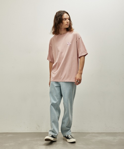 JUNRED(ジュンレッド)の「シティポップバックプリントTシャツ(Tシャツ/カットソー・メンズ・ピンク/チャコールグレー/ホワイト・L/LL/M)」の14枚目の写真